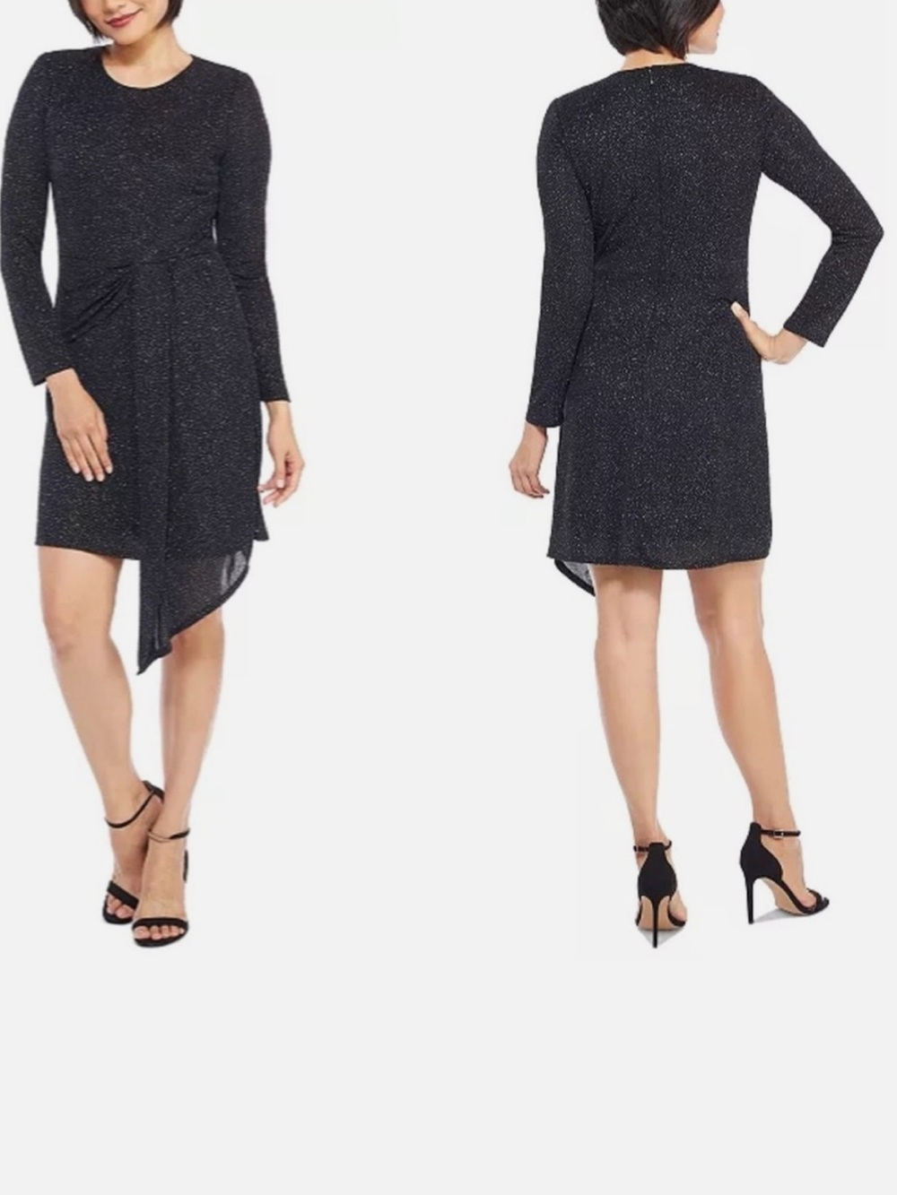 Maggy London Women's Aurora Glitter Sparkle Black Cocktail Dress sz 14 NWT